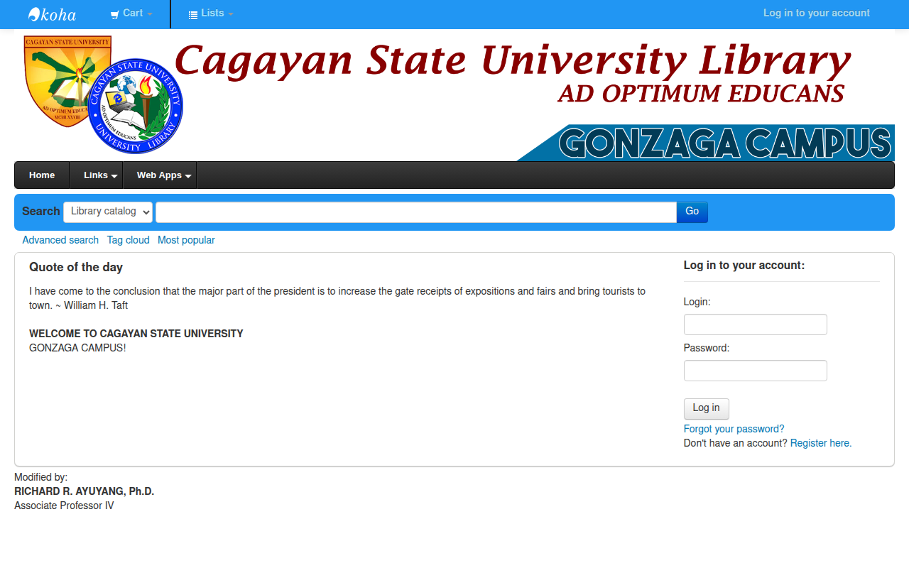Screenshot of Koha Library Cataloging System