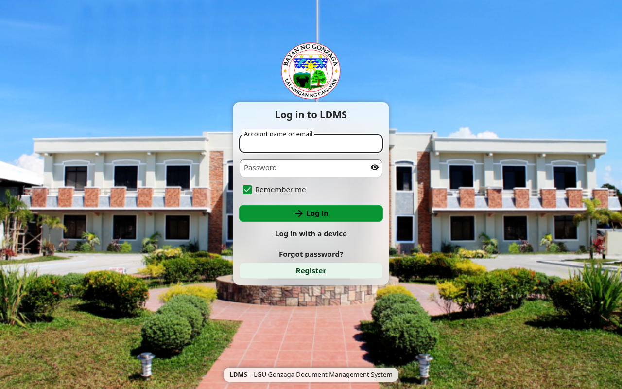 Screenshot of LGU Document Management System (LDMS)