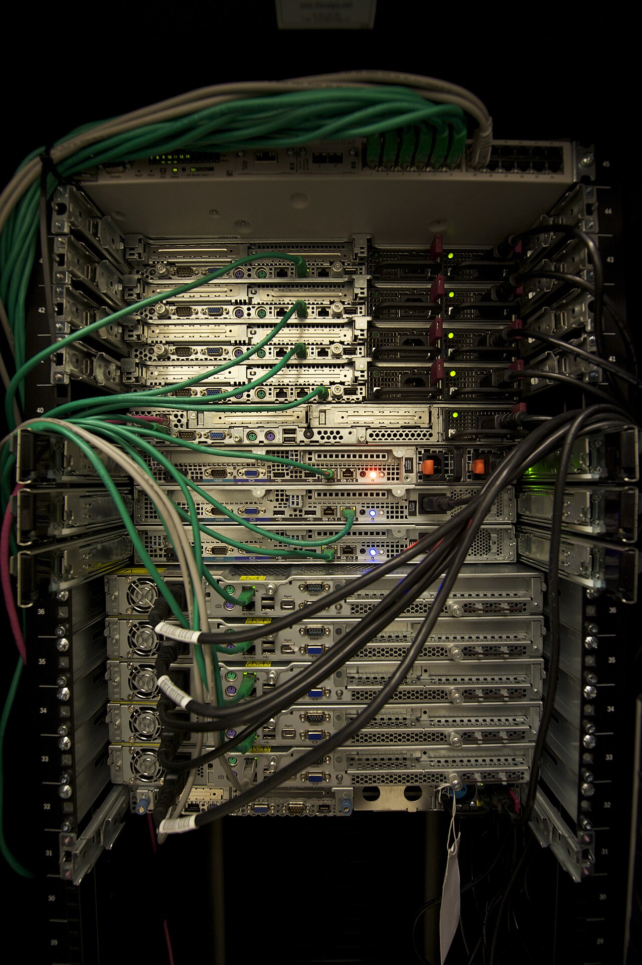 Server rack in a data center